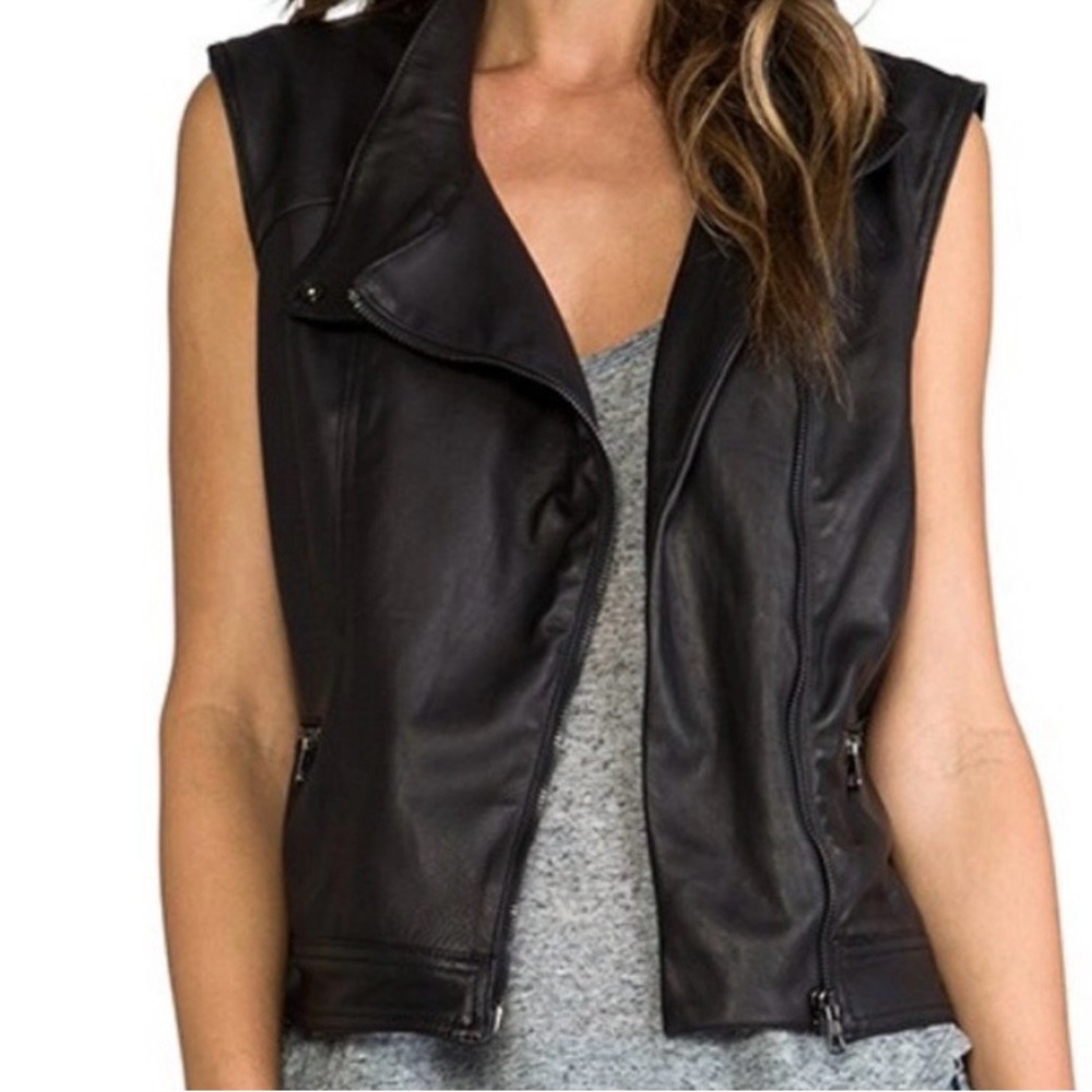 rag & bone Sleek Black Leather Vest